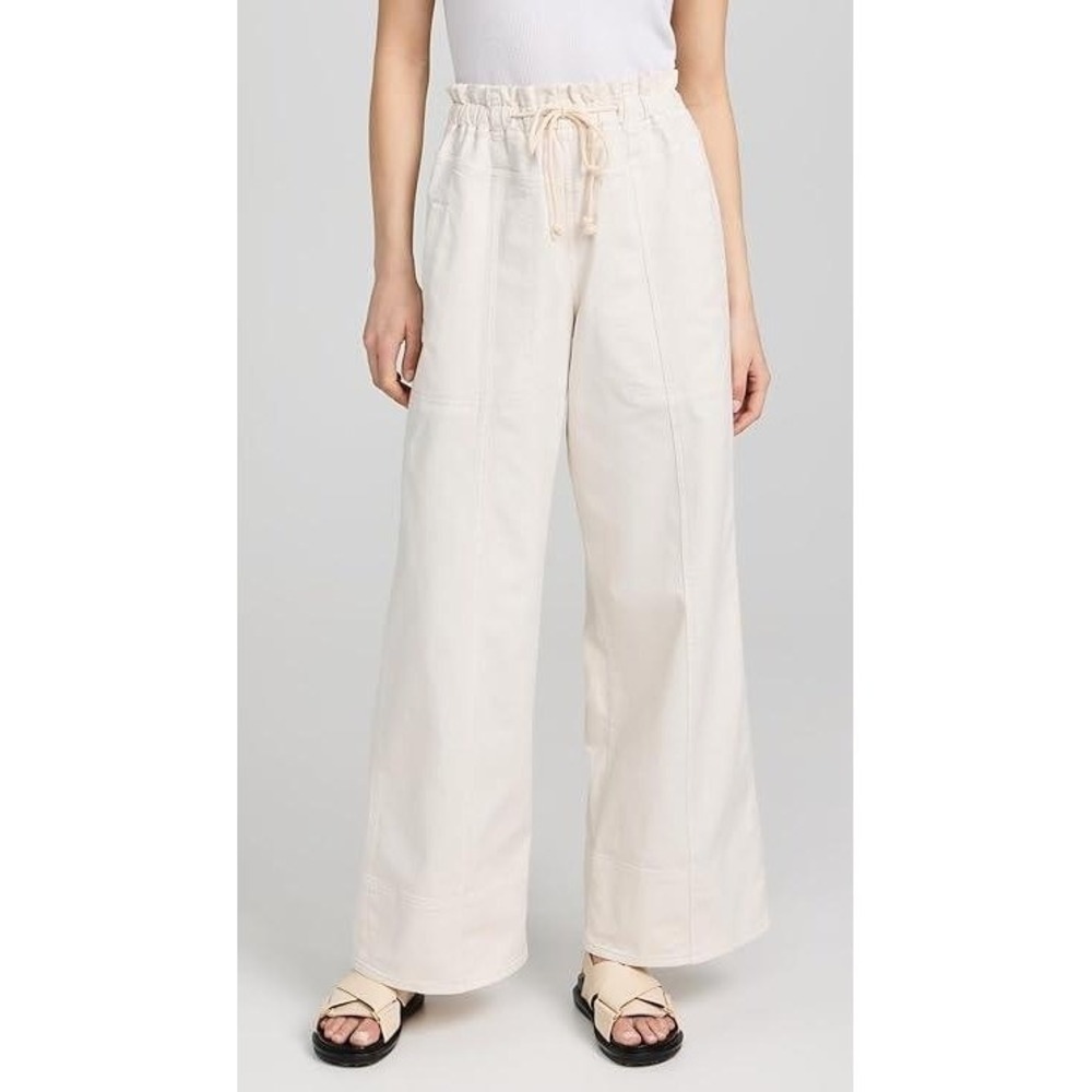 NWT Splendid Wide Leg Utility Pants Beige Drawstring Coastal Relaxed Gorpcore M‎